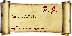 Perl Júlia névjegykártya