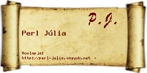 Perl Júlia névjegykártya